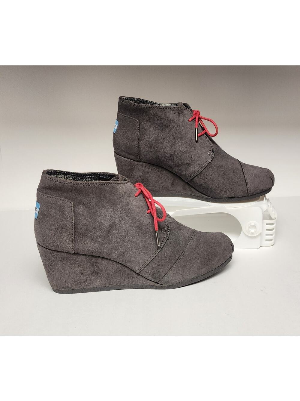 TOMS Women's Gray Wedge Lace Up Sneakers Ankle Boots 11